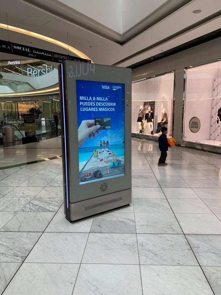 Exemple d'affichage dynamique dans un centre commercial