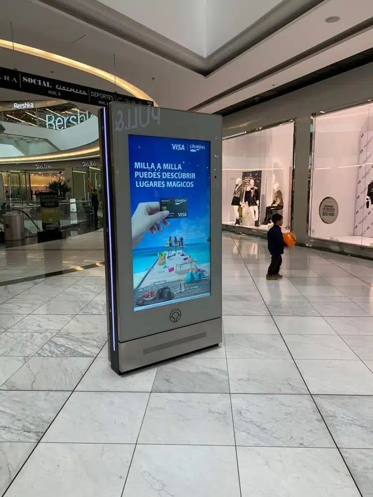 Exemple d'affichage dynamique dans un centre commercial