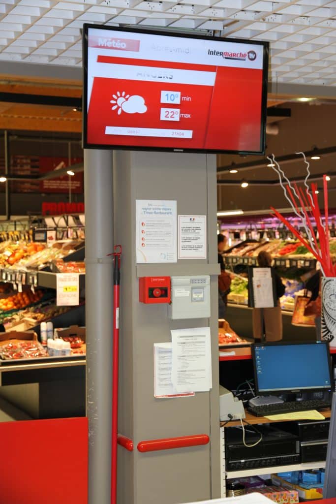 Exemple d'affichage dynamique chez Intermarché