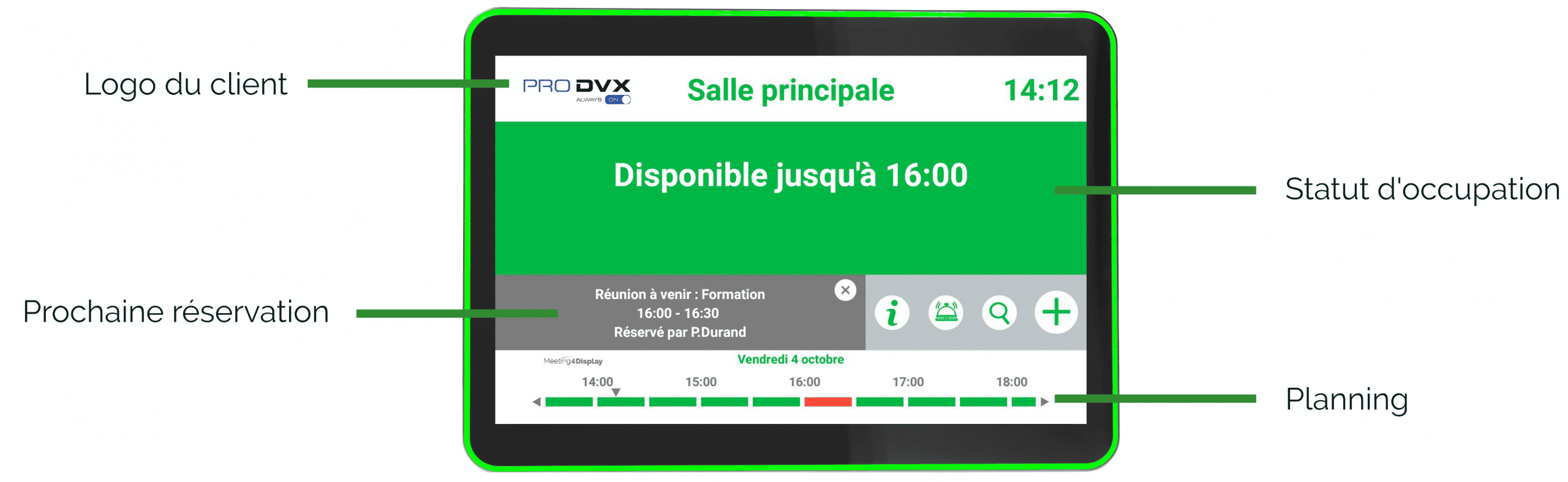 Fonctionnalités ecran ProDVX APPC 10SLB