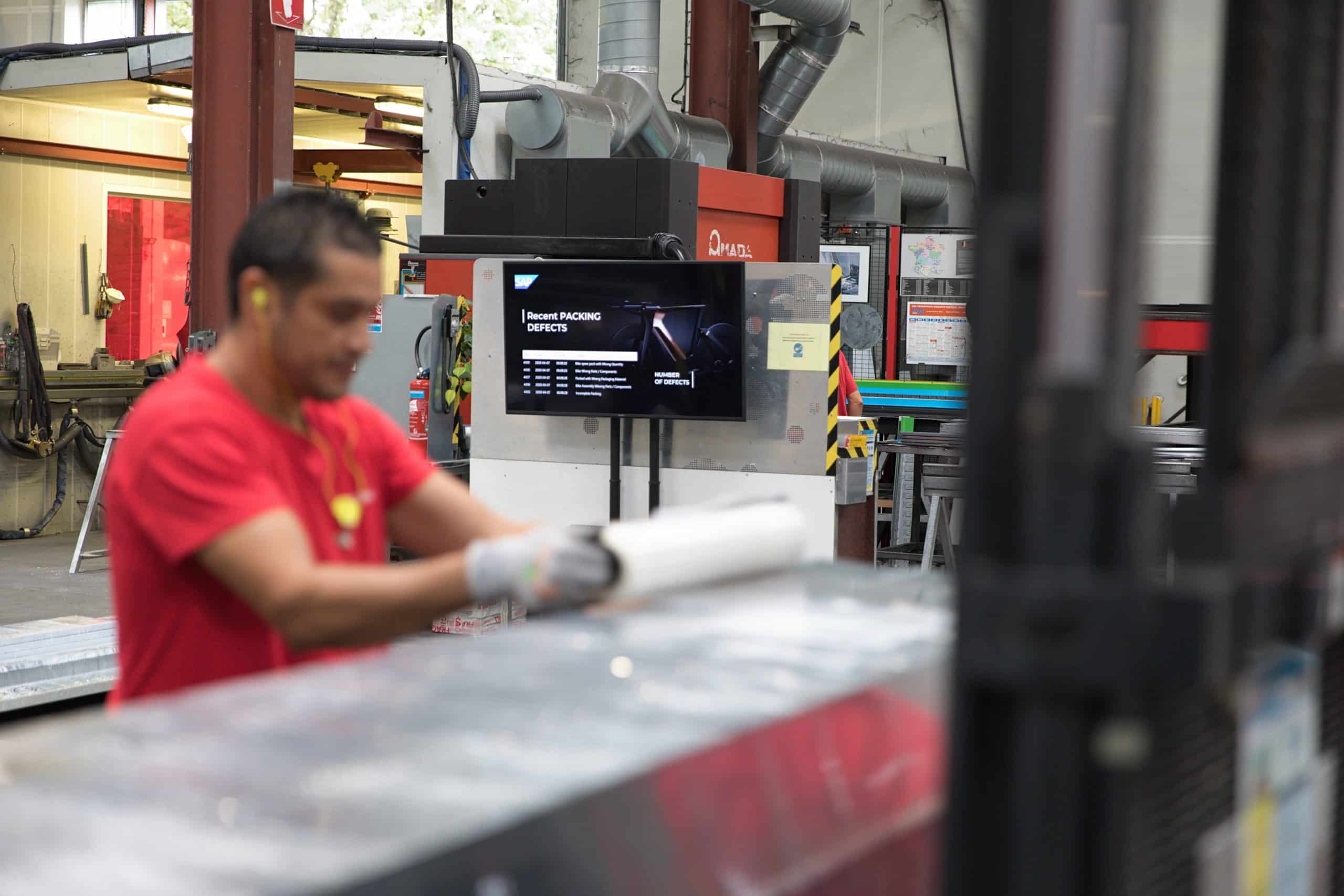 Digital signage in a warehouse