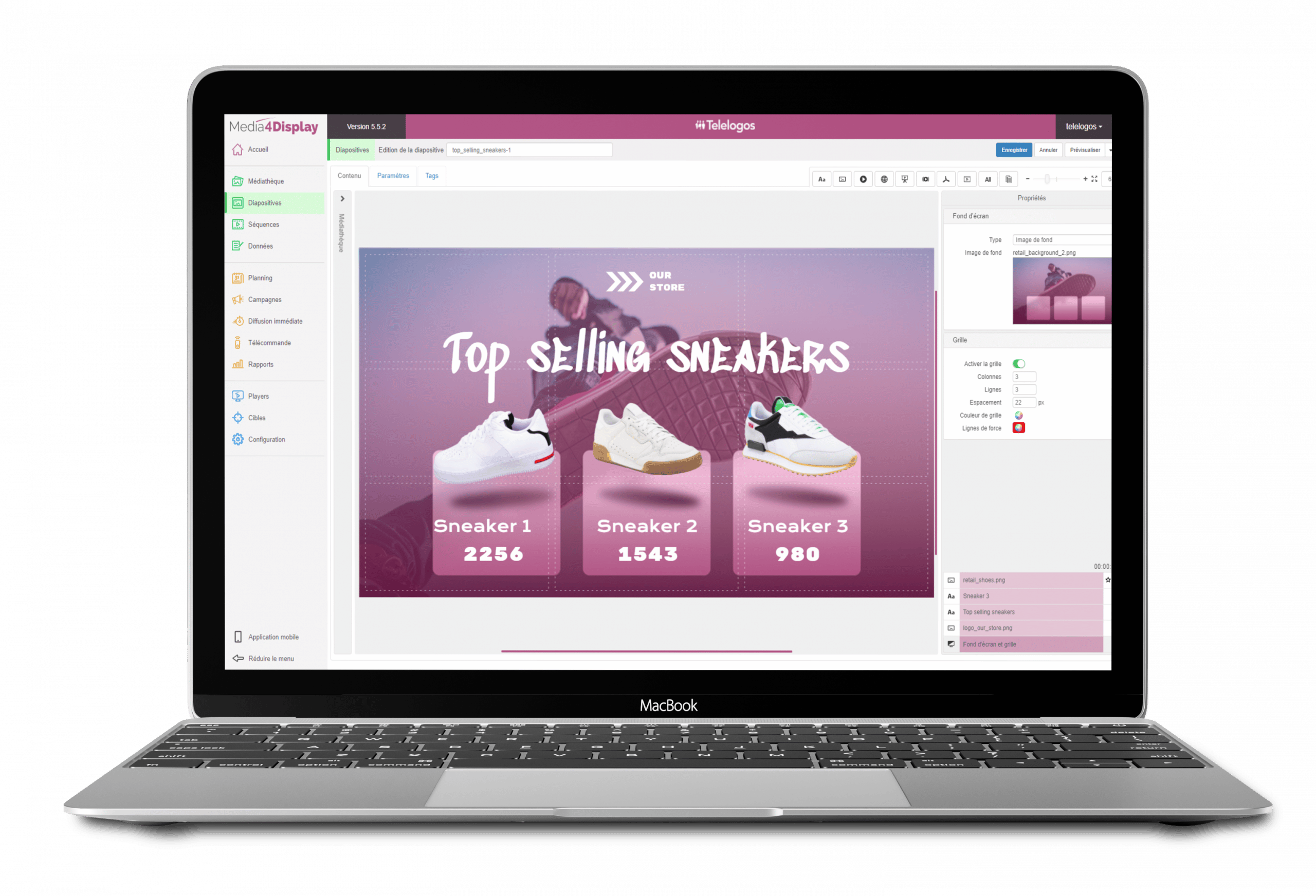 Interface affichage dynamique Media4Display