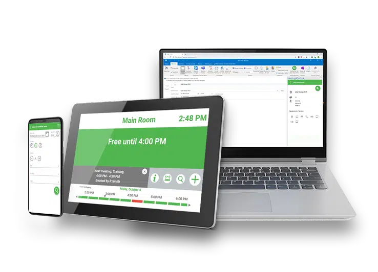 Interface de logiciel de réservation de salles de réunions et bureaux