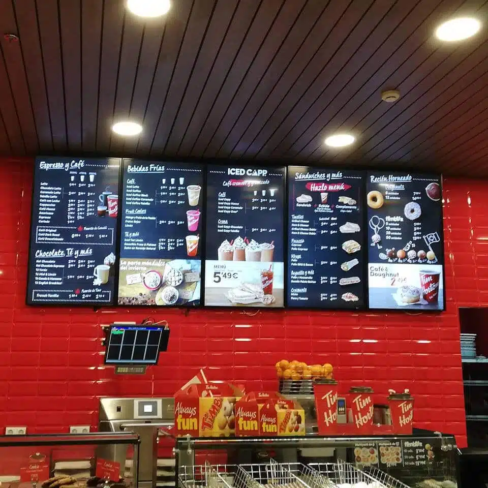 Menu board pour afficher vos menus en restaurant