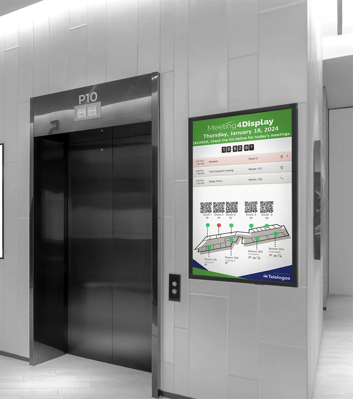 Affichage pour l'orientation près d'un ascenceur