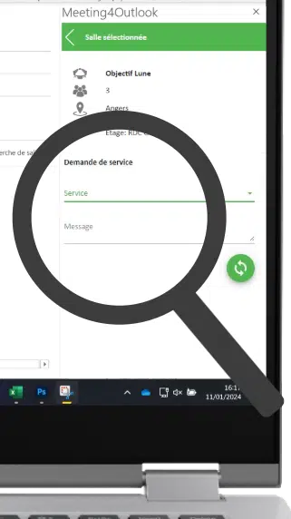 Demande de service et conciergerie au sein d'un add-on outlook

