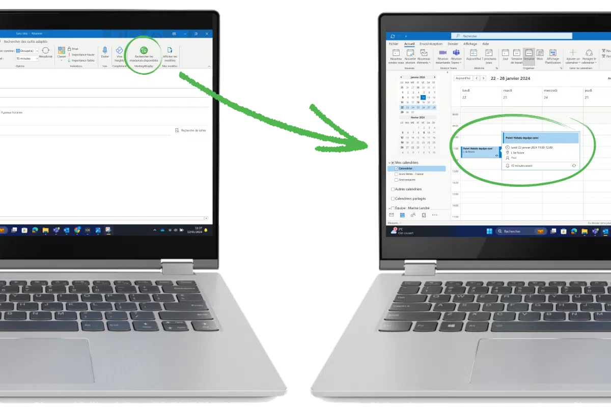 Logiciel de réservation de salle intégré au calendrier Outlook
