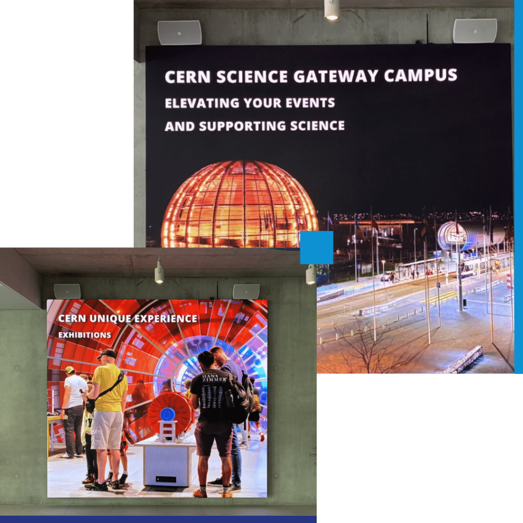 Écrans d'affichage dynamique Media4Display au Portail de la science du CERN